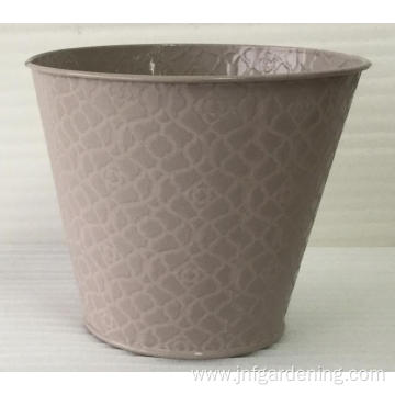 Textured metal round bucket